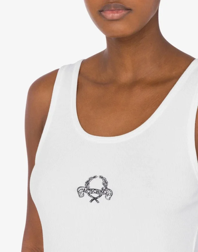 Débardeur en coton stretch Logo Laurel Crown