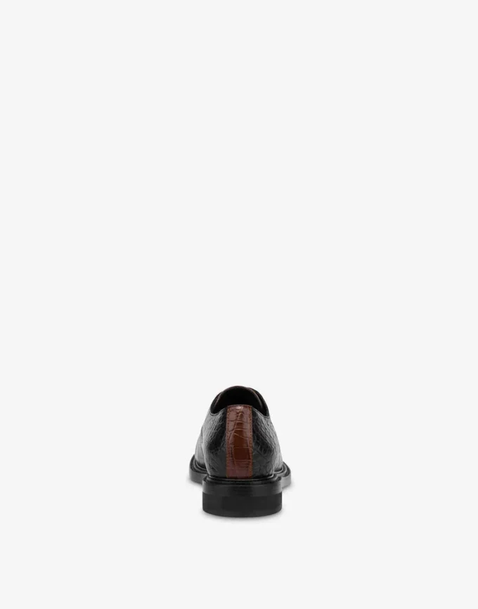 Derby bicolore en cuir de veau brossé