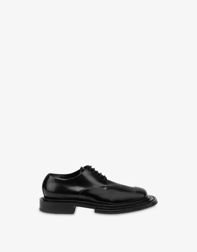 Derby en cuir de veau brillant