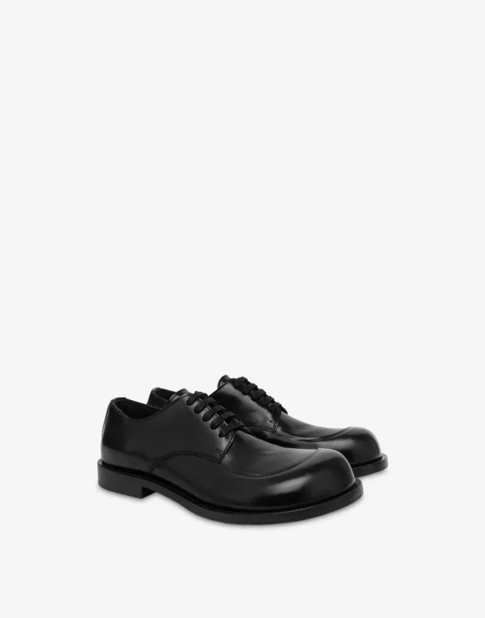 Derby en cuir de veau brossé