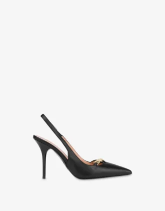 Escarpins à bride arrière en cuir de veau