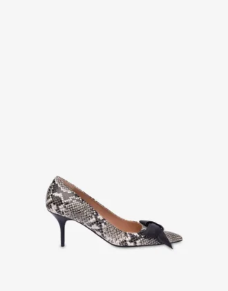 Escarpins en cuir de veau imprimé python