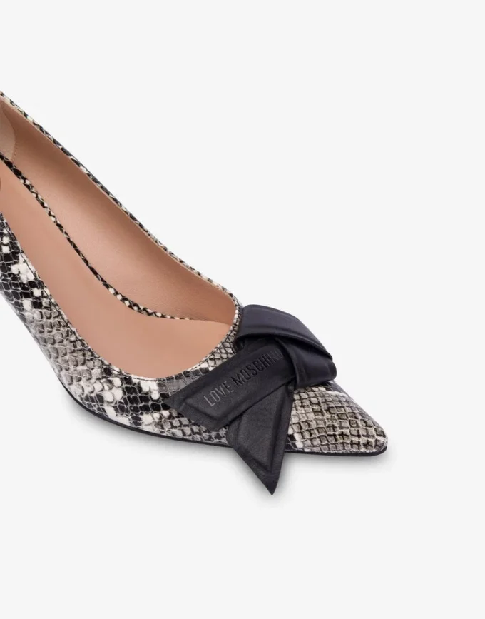Escarpins en cuir de veau imprimé python Escarpins en cuir de veau imprimé python