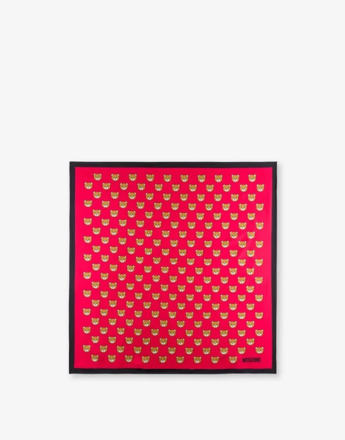 Foulard en soie Teddy Bear imprimé sur toute la surface