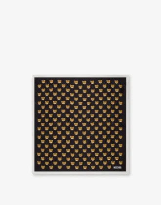 Foulard en soie Teddy Bear imprimé sur toute la surface
