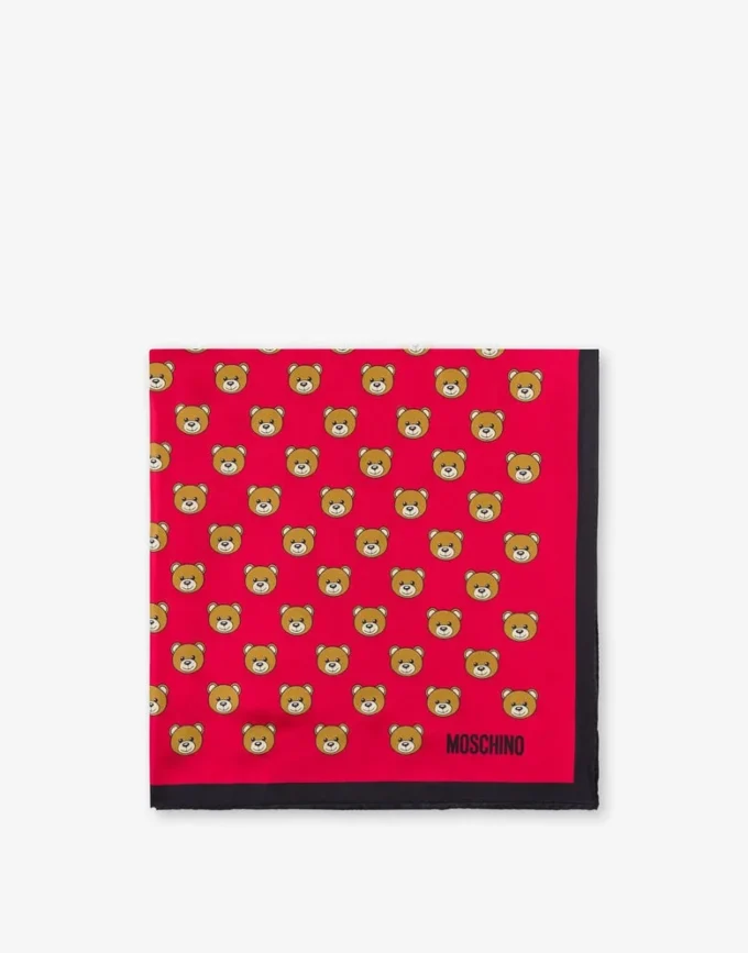 Foulard en soie Teddy Bear imprimé sur toute la surface
