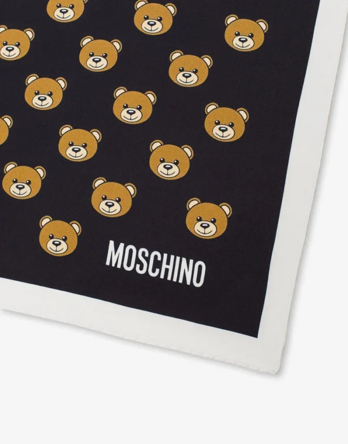 Foulard en soie Teddy Bear imprimé sur toute la surface