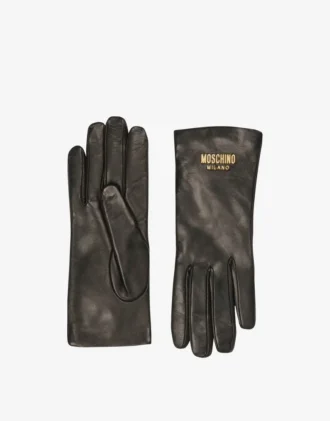 Gants en cuir avec logo