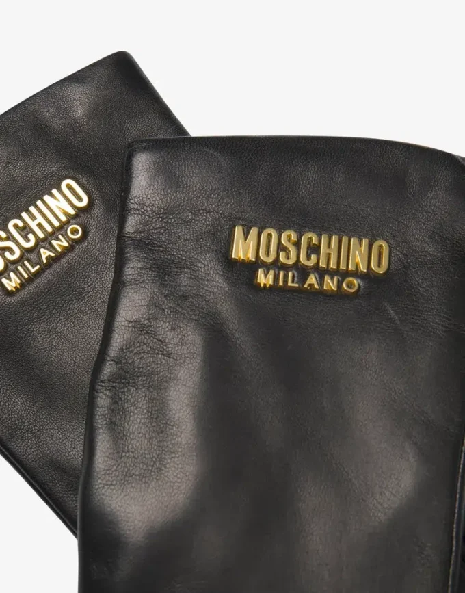 Gants en cuir avec logo