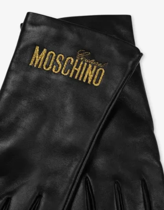 Gants en cuir nappa avec logo brodé