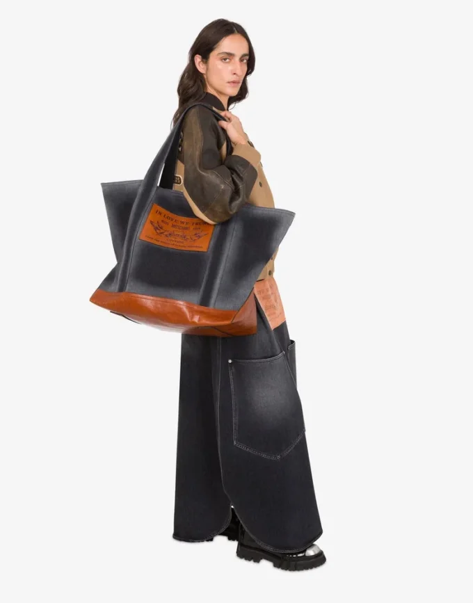 Grand sac fourre-tout en denim Grand sac fourre-tout en denim