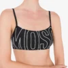 Haut de bikini bandeau avec logo en caoutchouc