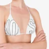 Haut de bikini triangle en caoutchouc avec logo