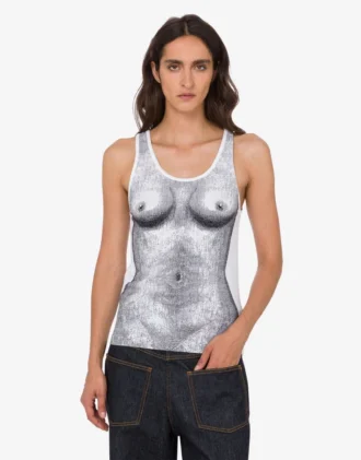 Haut en jersey de coton stretch imprimé Haut en jersey de coton stretch imprimé