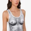 Haut en jersey de coton stretch imprimé Haut en jersey de coton stretch imprimé