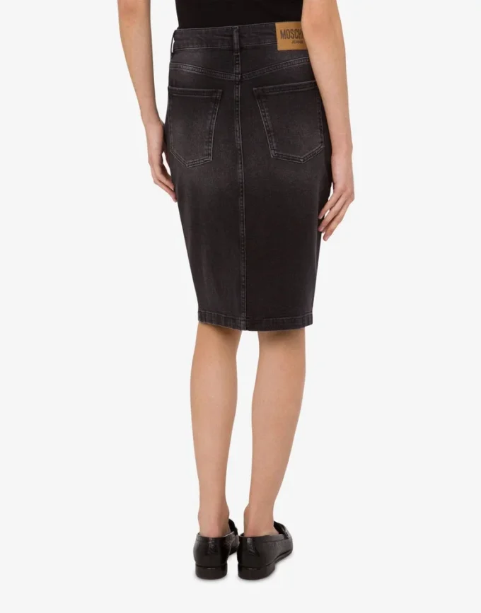 Jupe en denim de coton stretch