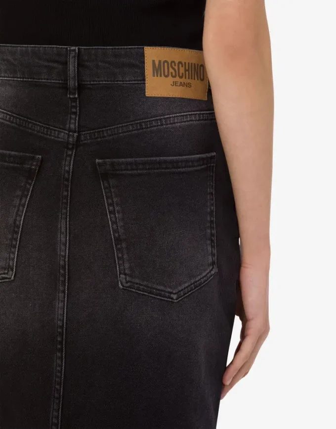 Jupe en denim de coton stretch