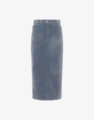 Jupe en denim floqué