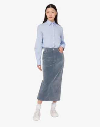 Jupe en denim floqué