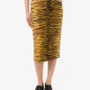 Jupe en gabardine de coton stretch imprimée