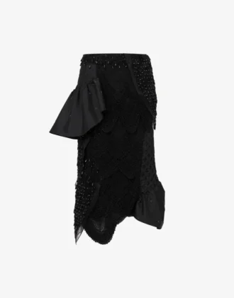 Jupe en organza de soie brodée