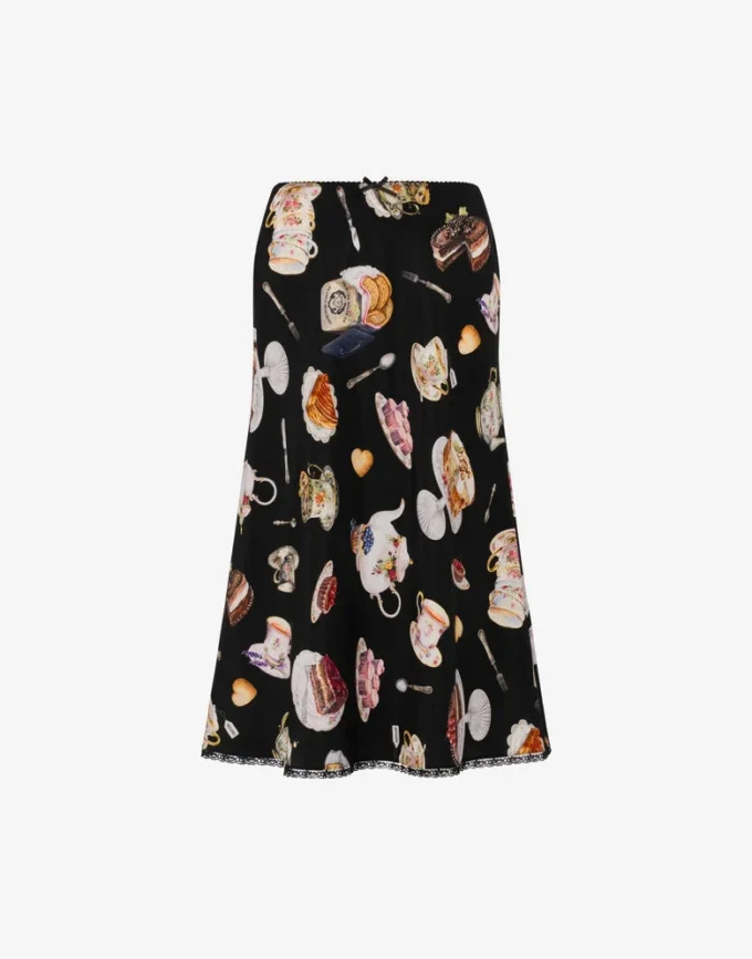 Jupe en satin de soie imprimé Jupe en satin de soie imprimé