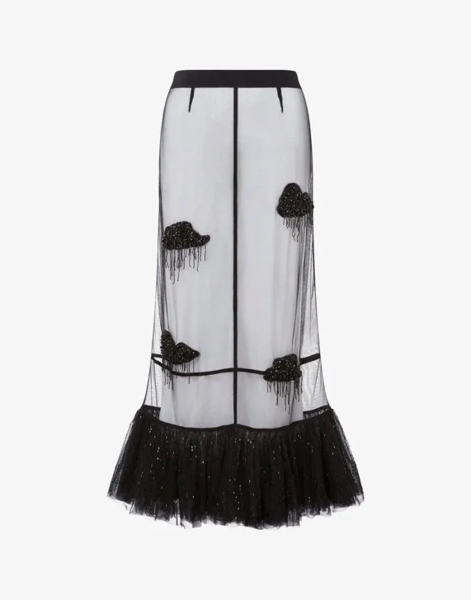 Jupe en tulle brodé