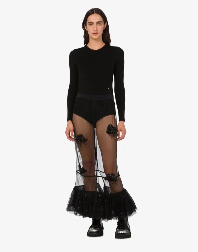 Jupe en tulle brodé
