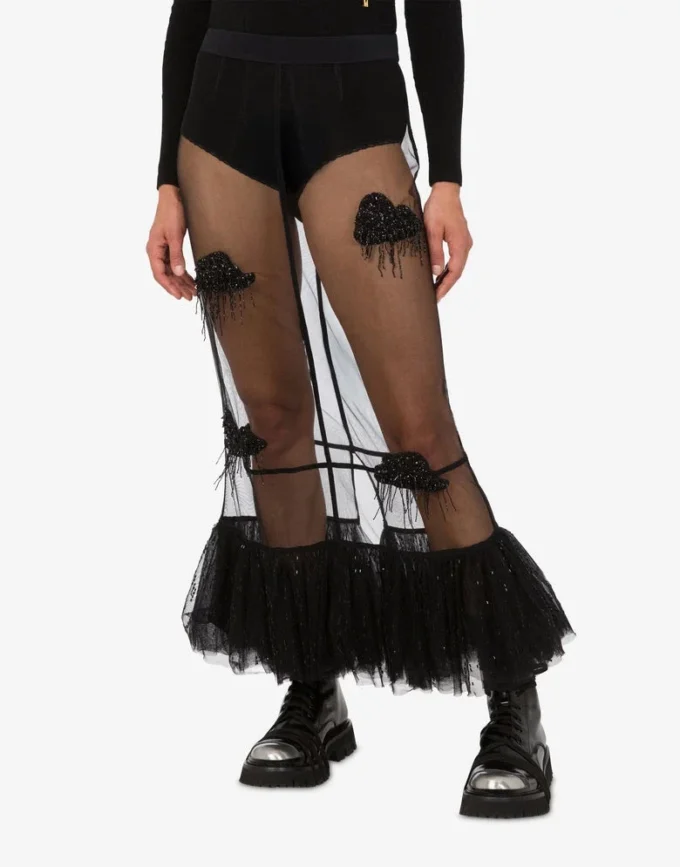 Jupe en tulle brodé