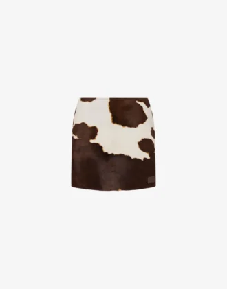 Mini-jupe en cuir de poney