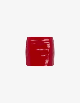 Mini-jupe en cuir verni