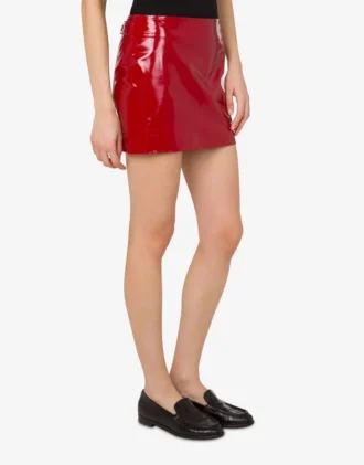 Mini-jupe en cuir verni