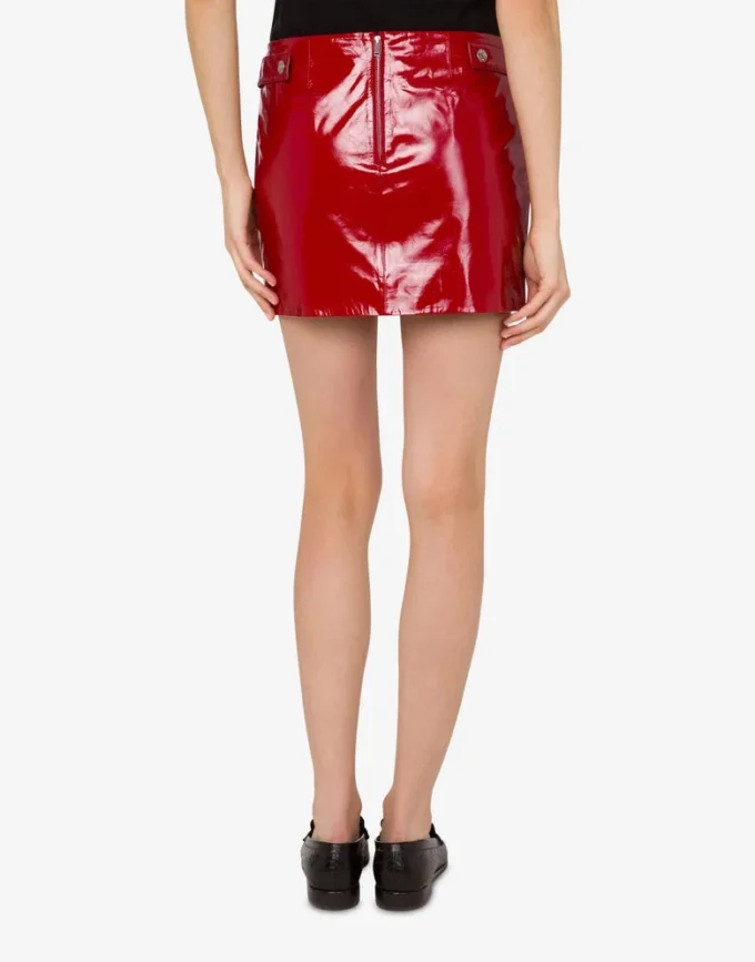 Mini-jupe en cuir verni Mini-jupe en cuir verni