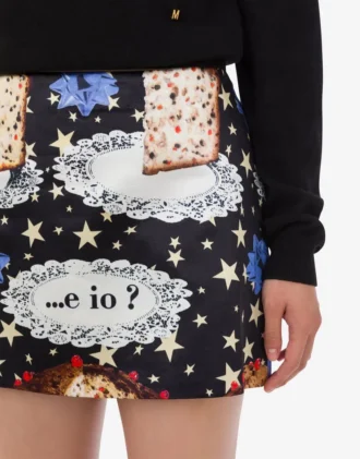 Mini-jupe imprimée en coton mélangé