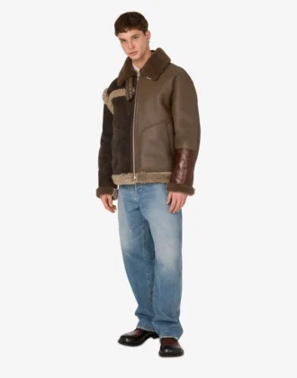 Mélange de peau de mouton et de shearling