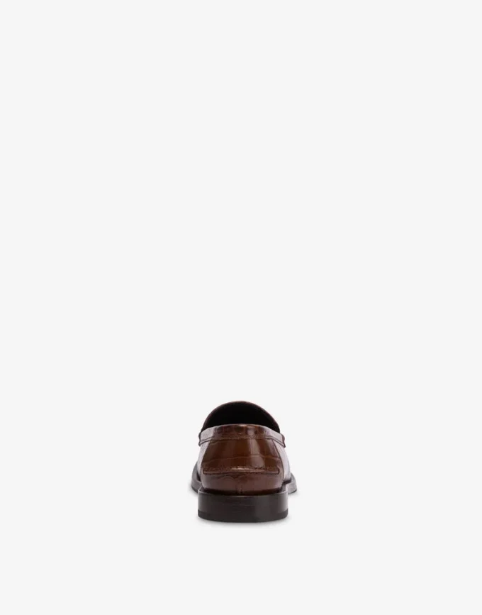 Mocassins en cuir de veau imprimé croco Mocassins en cuir de veau imprimé croco