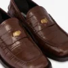 Mocassins en cuir de veau imprimé croco Mocassins en cuir de veau imprimé croco