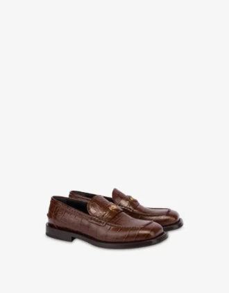 Mocassins en cuir de veau imprimé noix de coco