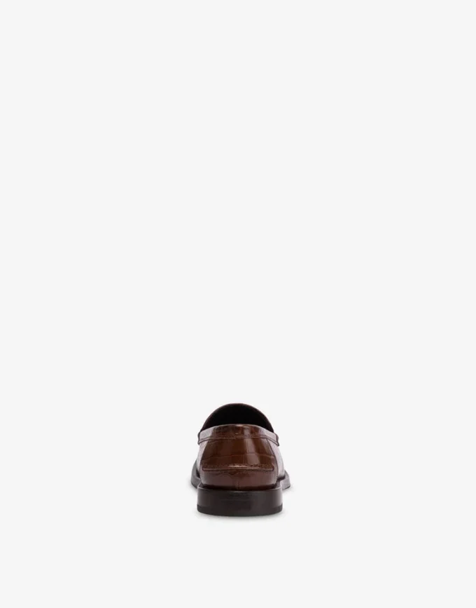 Mocassins en cuir de veau imprimé noix de coco