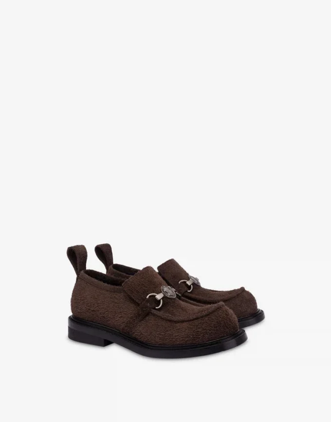 Mocassins universitaires en daim