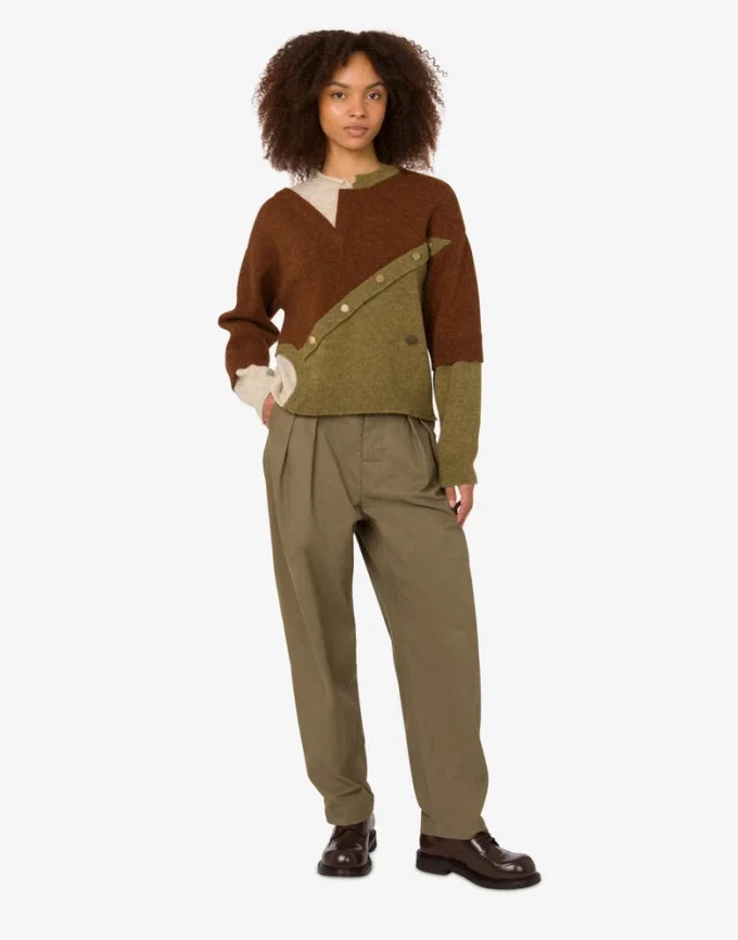 Pantalon en coton diagonal