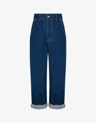 Pantalon en denim de coton bleu