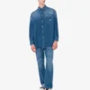 Chemise en denim de coton bleu Chemise en denim de coton bleu