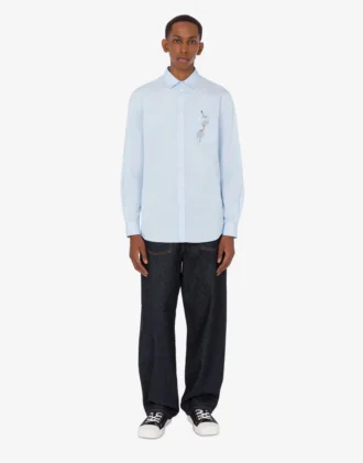 Pantalon en denim de coton bleu