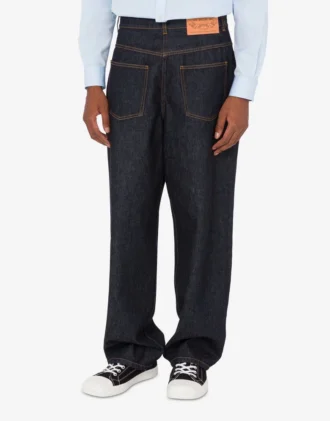 Pantalon en denim de coton bleu
