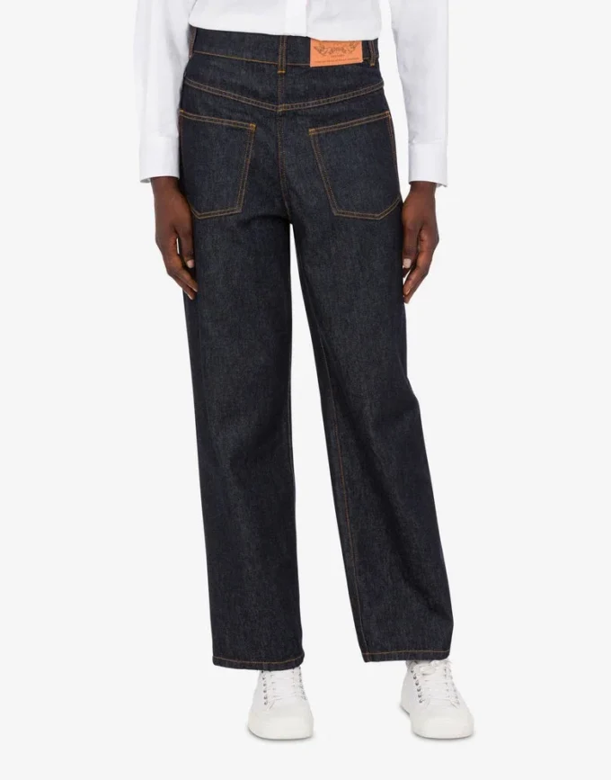 Pantalon en denim de coton bleu Pantalon en denim de coton bleu