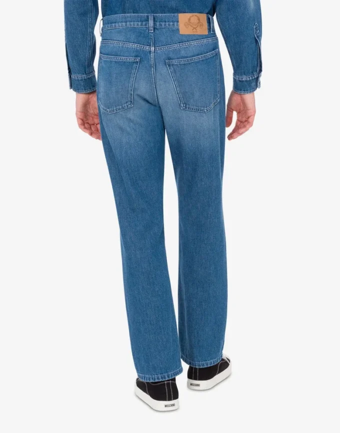 Pantalon en denim de coton bleu Pantalon en denim de coton bleu