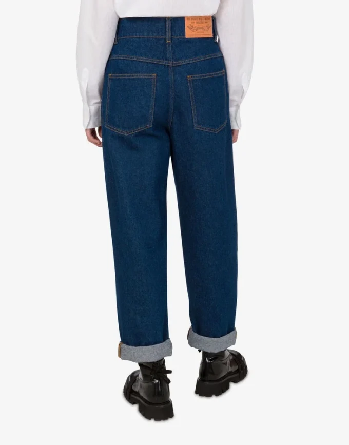 Pantalon en denim de coton bleu