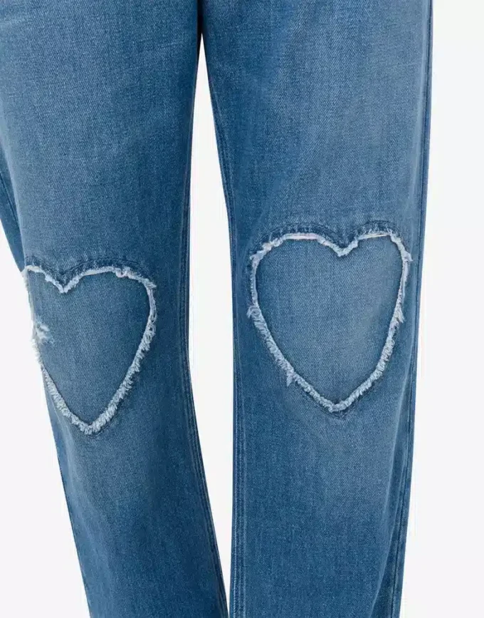 Pantalon en denim de coton bleu Pantalon en denim de coton bleu