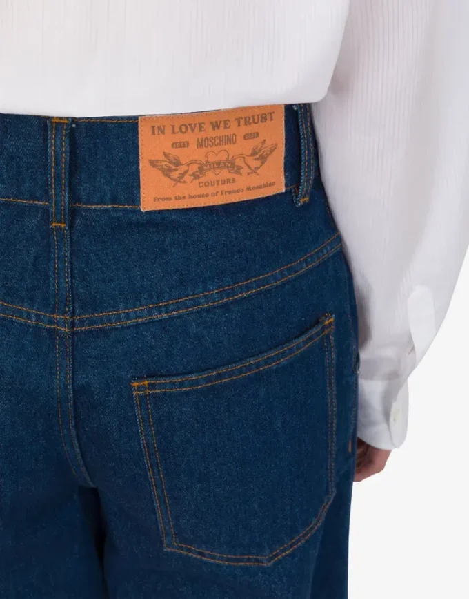 Pantalon en denim de coton bleu